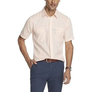 IZOD Saltwater Dockside Chambray Button Down Shirt Cantaloupe
